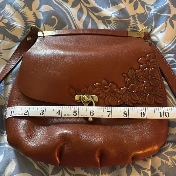 Patricia Nash Veneto Leather Crossbody with Tooled Front Flap Design - Picture 14 of 16